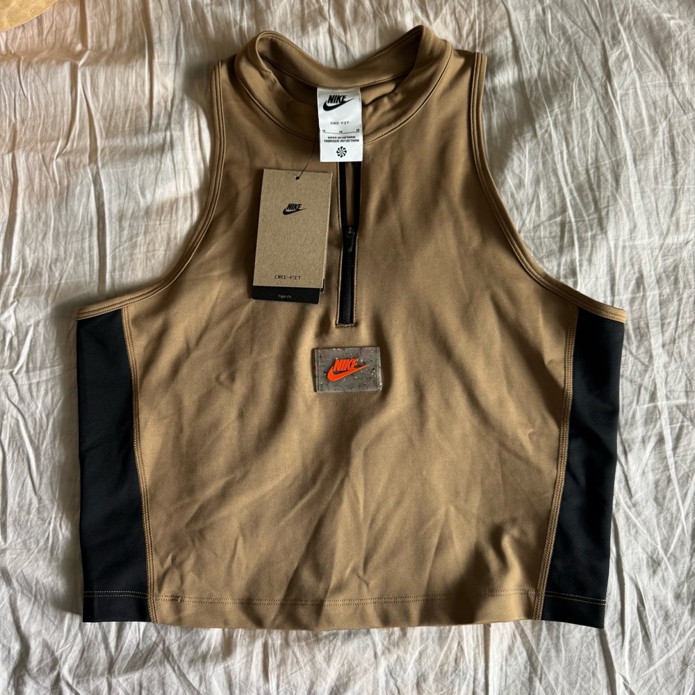 Nike Tan Sleeveless Top with Zipper